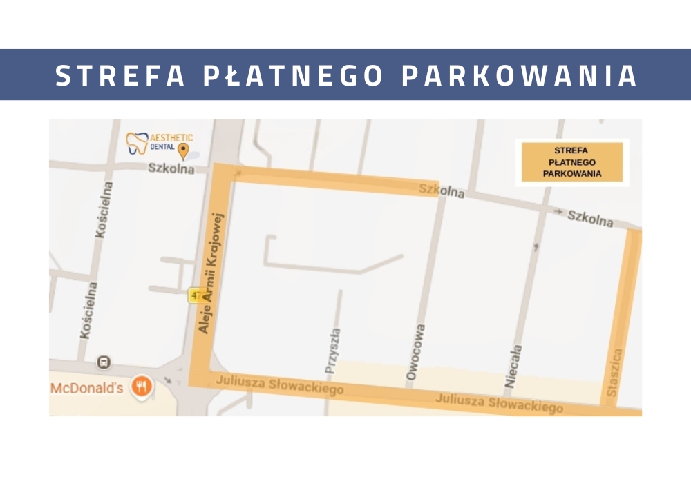 Obszar strefy płatnego parkowania w Piotrkowie Trybunalskim mapka