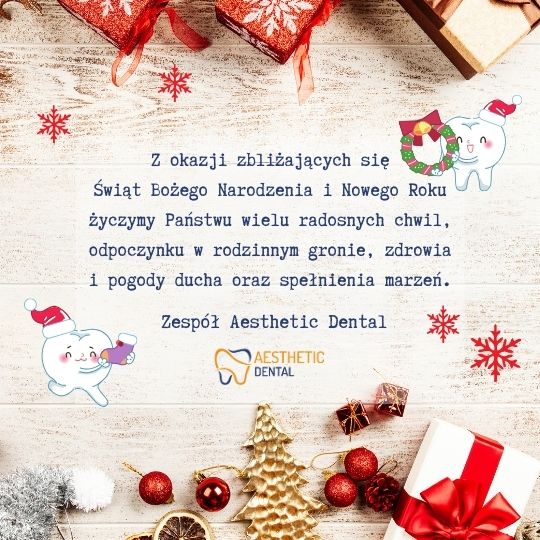 świąteczne życzenia dla pacjentów Aesthetic Dental