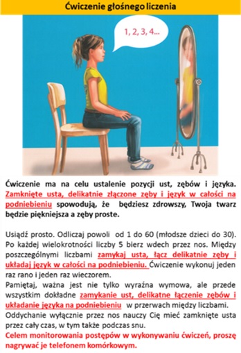 Ćwiczenia dobrej postawy jamy ustnej dla zamkniętej pozycji warg, zębów i języka