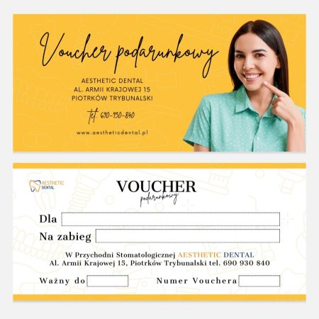 Voucher podarunkowy na usługi stomatologiczne Piotrk&oacute;w Trybunalski prezent bon do dentysty 